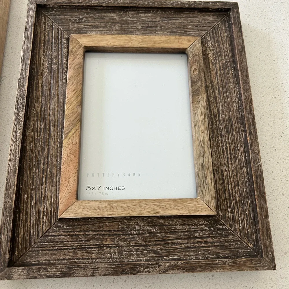 Set of 2 Pottery Barn Wood Picture Frames 5” x 7”